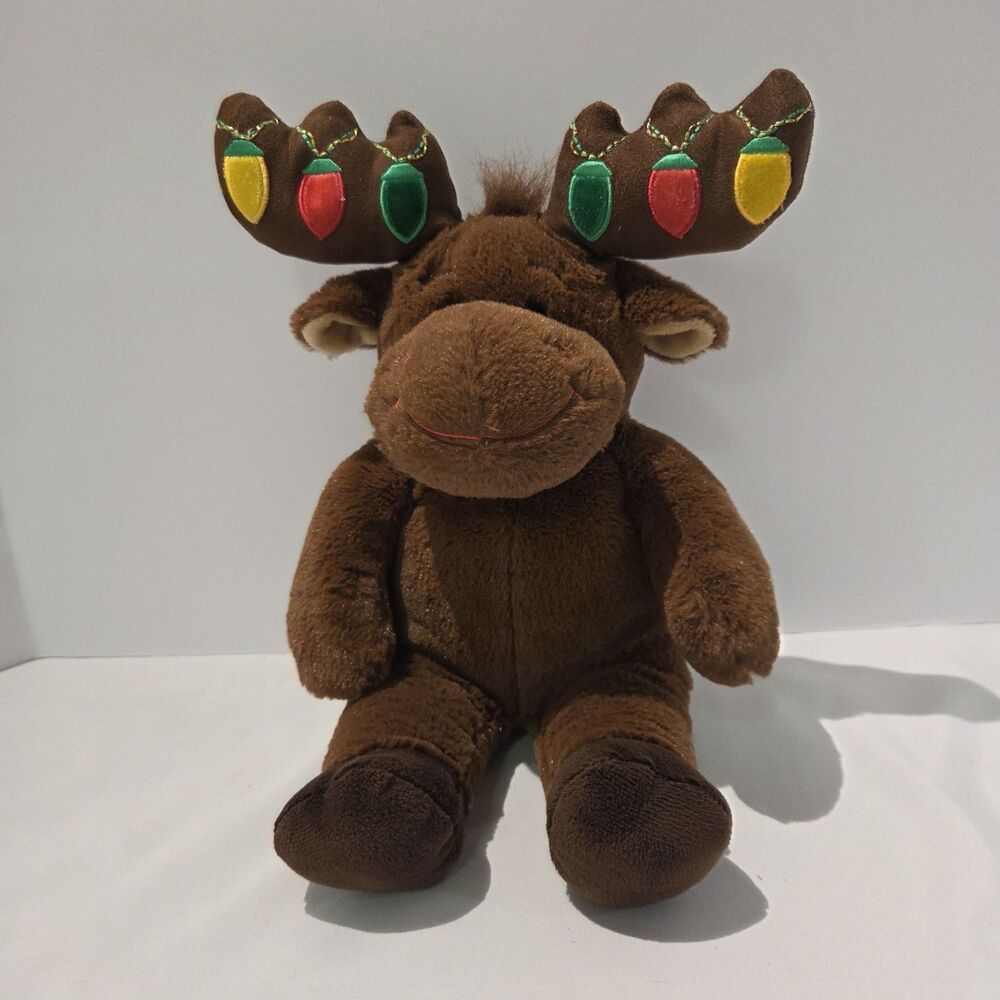 Build A Bear Hal the Moose Christmas Lights Antlers 14" Plush
